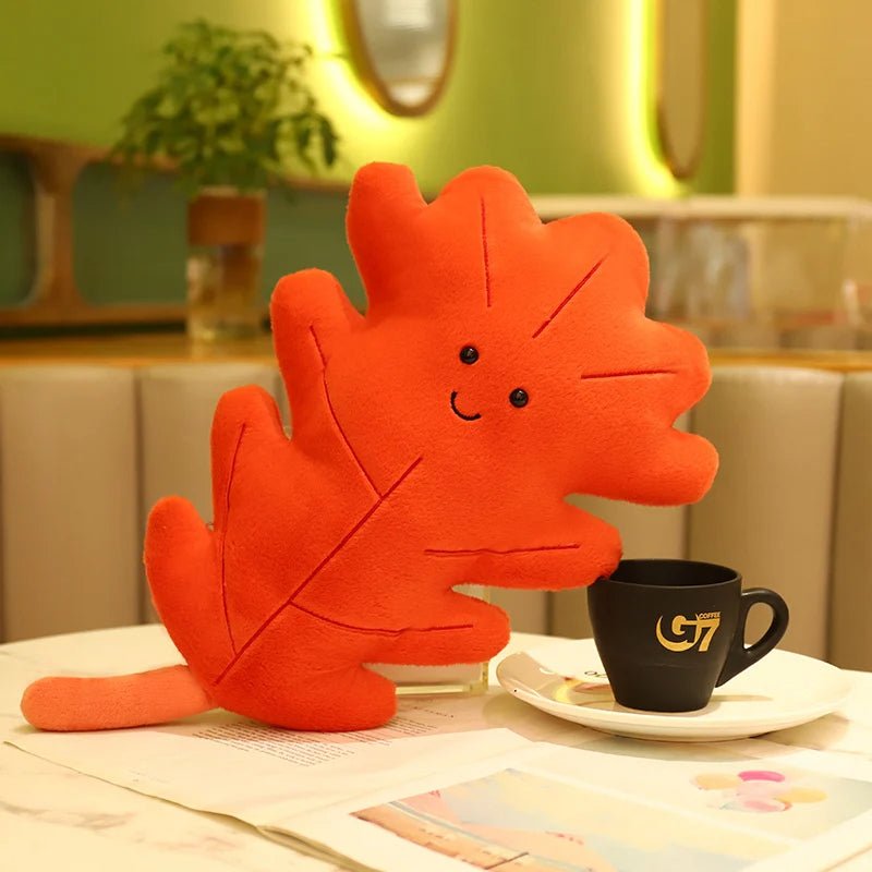 Kawaii Plush Maple Leaf Pillow Soft Cozy Stuffed Toy For Room Decor