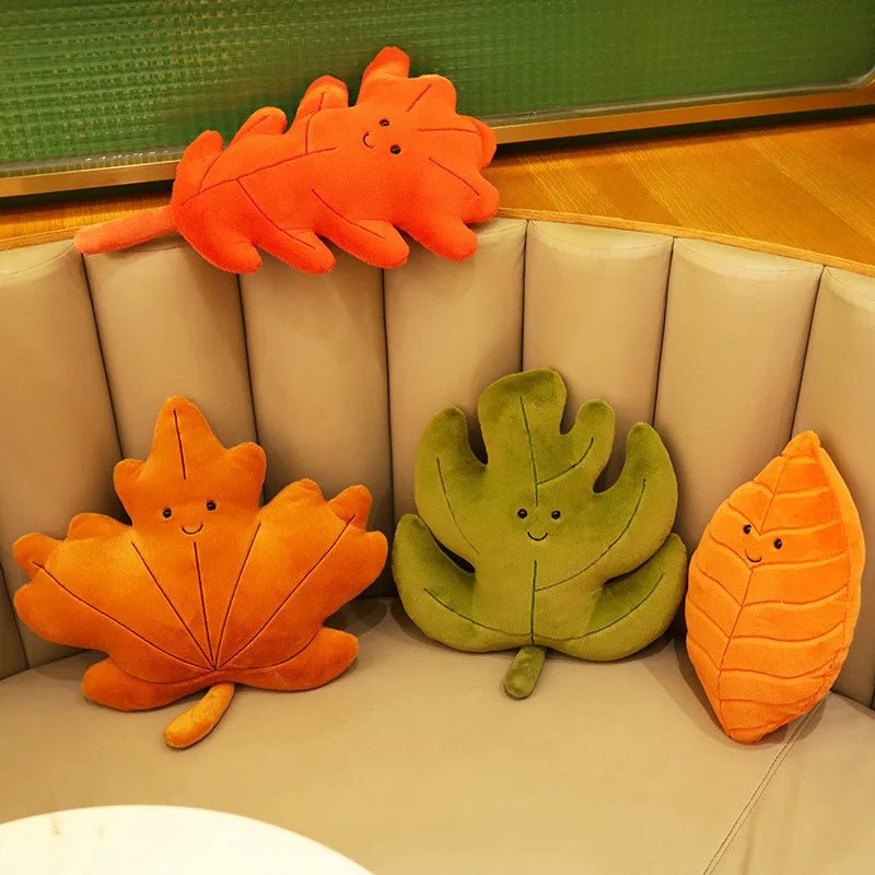 Kawaii Plush Maple Leaf Pillow Soft Cozy Stuffed Toy For Room Decor