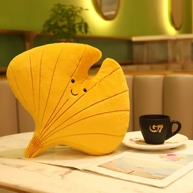 Kawaii Plush Maple Leaf Pillow Soft Cozy Stuffed Toy For Room Decor