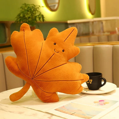 Kawaii Plush Maple Leaf Pillow Soft Cozy Stuffed Toy For Room Decor
