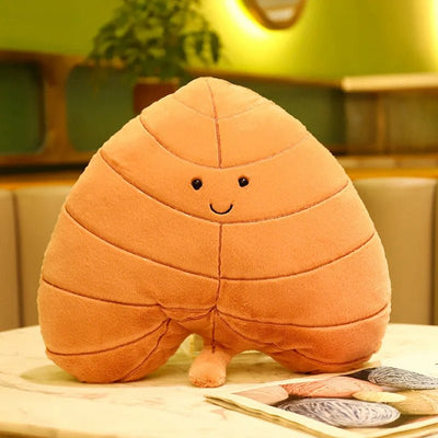Kawaii Plush Maple Leaf Pillow Soft Cozy Stuffed Toy For Room Decor