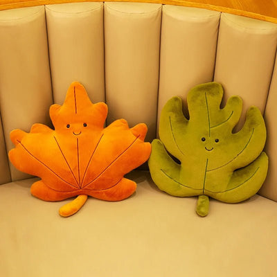 Kawaii Plush Maple Leaf Pillow Soft Cozy Stuffed Toy For Room Decor