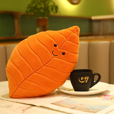 Kawaii Plush Maple Leaf Pillow Soft Cozy Stuffed Toy For Room Decor