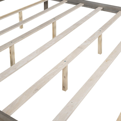 King Size Canopy Bed With Headboard And Support Legs Platform