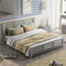 King Size Platform Bed With Modern Horizontal Strip Design