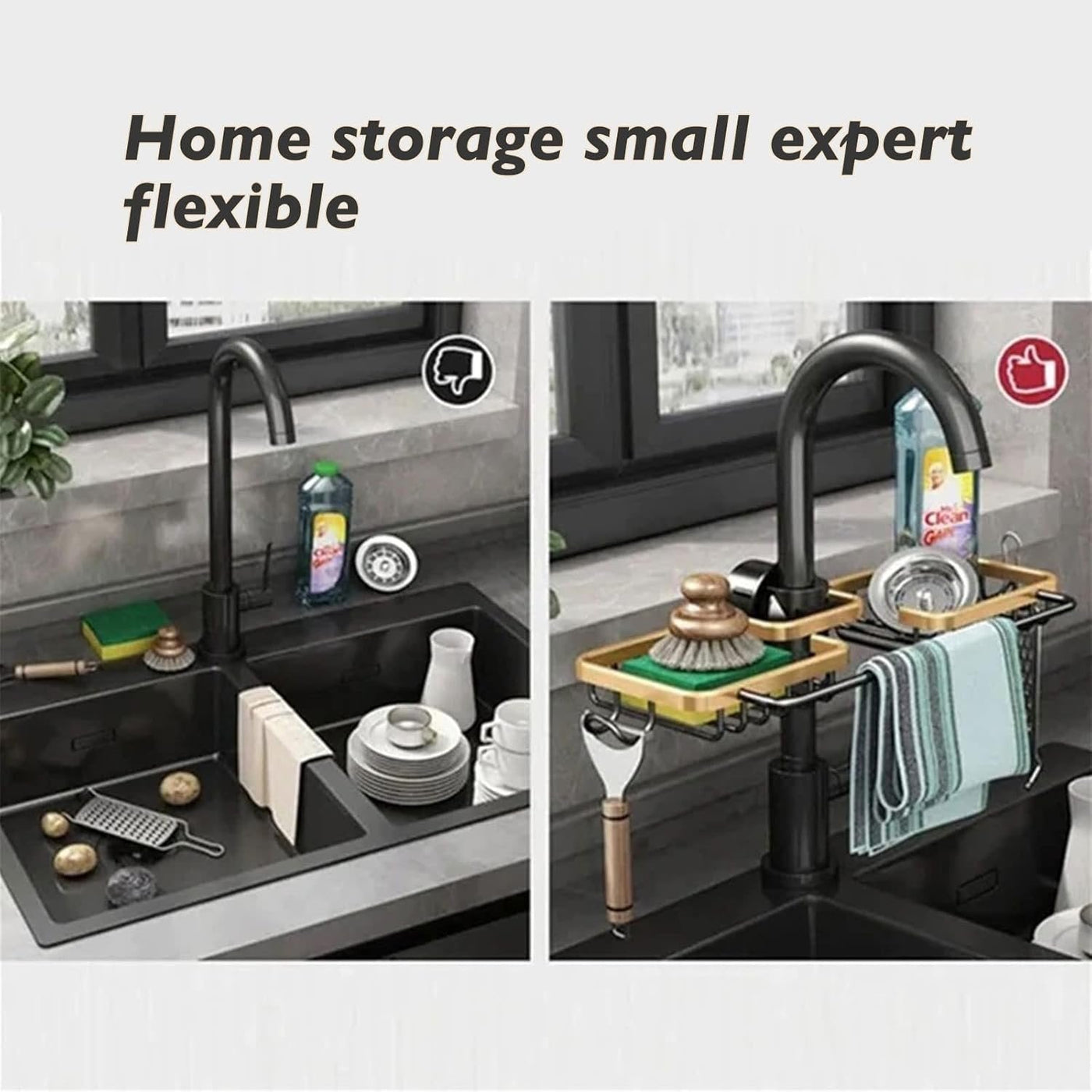 Kitchen Sink Drain Rack Hanging Faucet Organizer For Efficient Storage