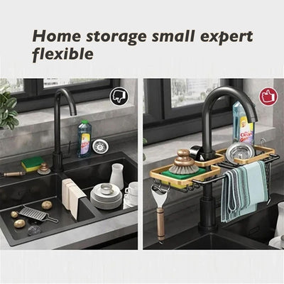 Kitchen Sink Drain Rack Hanging Faucet Organizer For Efficient Storage