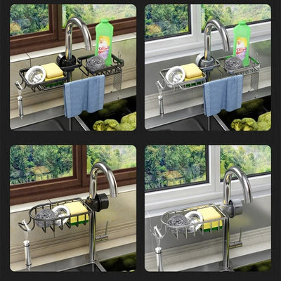Kitchen Sink Drain Rack Hanging Faucet Organizer For Efficient Storage