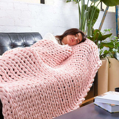 Knitted Weighted Blanket Cozy Comfort For Relaxation And Sleep