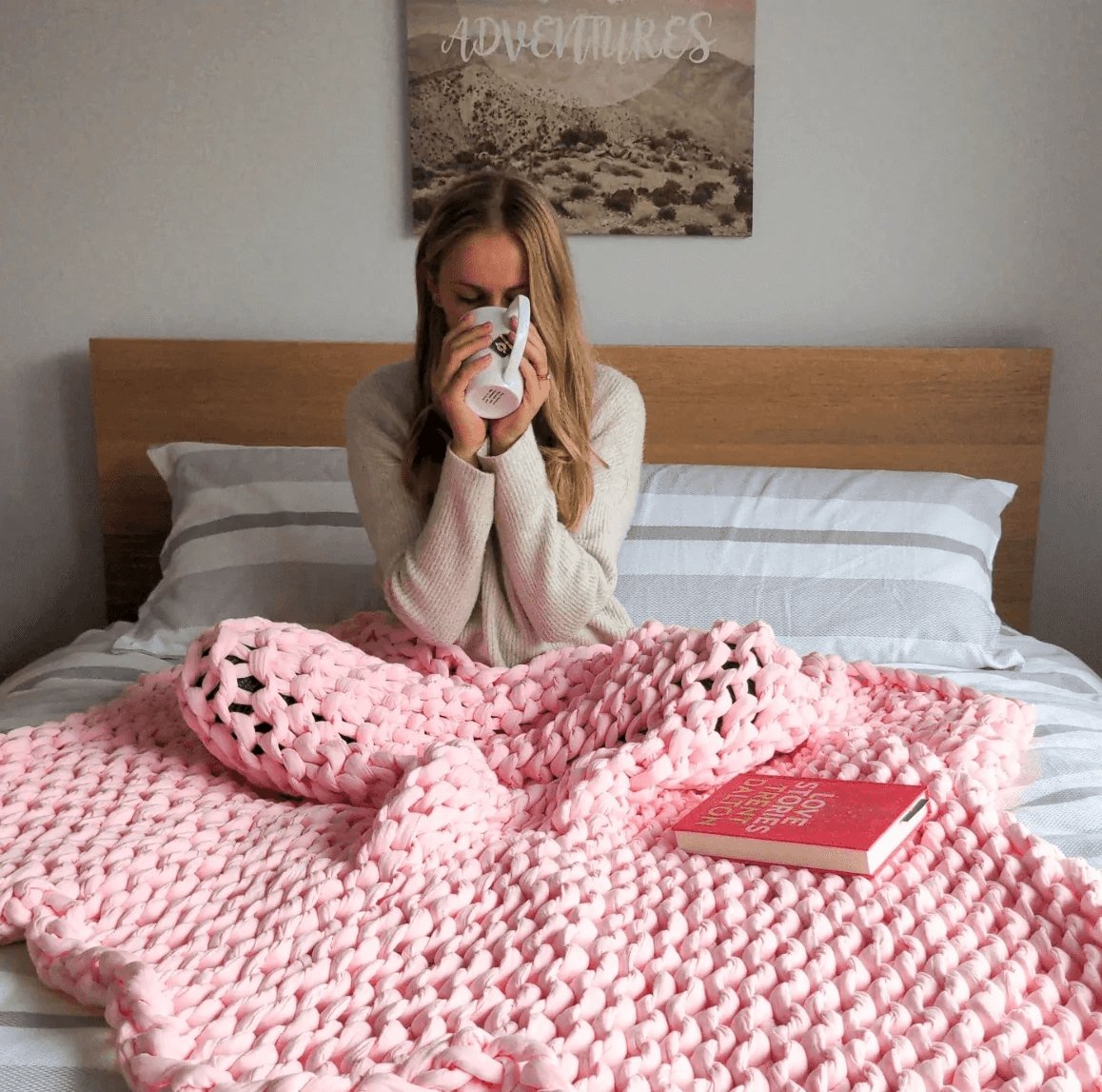 Knitted Weighted Blanket Cozy Comfort For Relaxation And Sleep