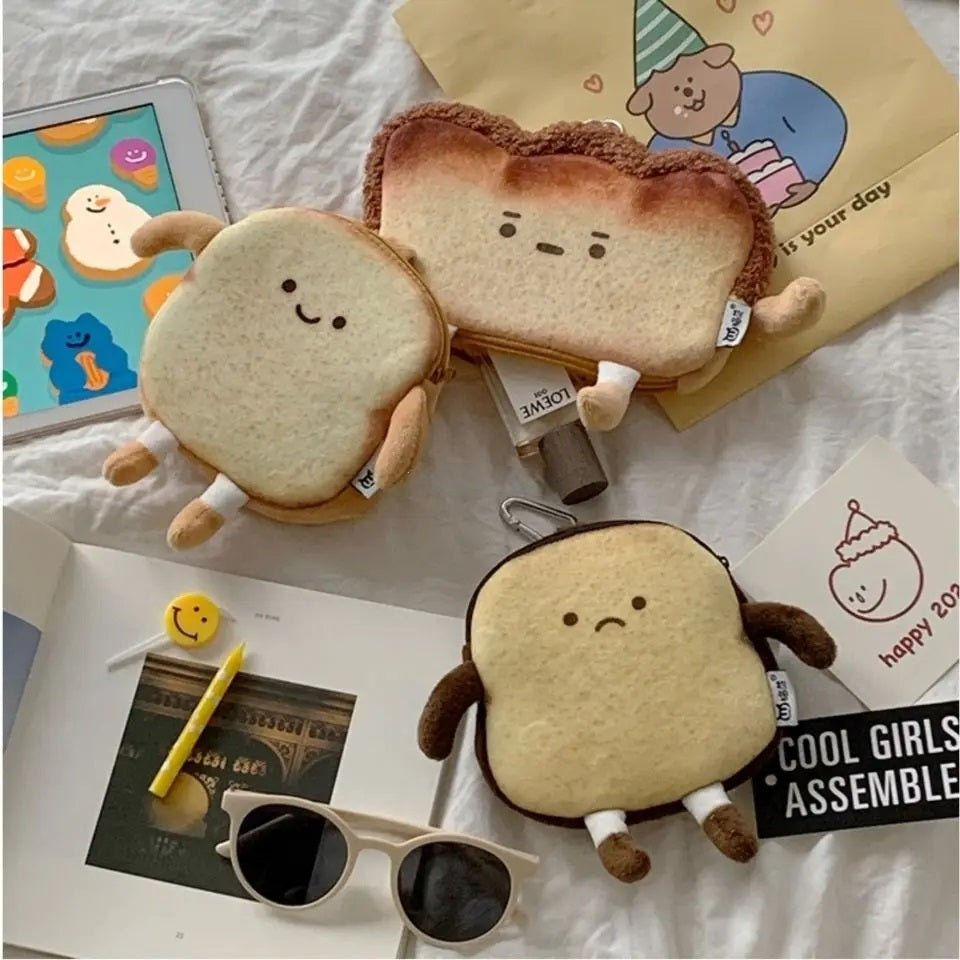 Korean Cartoon Wallet Cute Toast Bread PU Coin Purse Card Holder