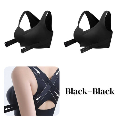 Women's Posture Bra Front Closure Seamless Back Support Bra