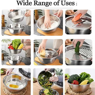 Germany Multifunctional Stainless Steel Basin For Kitchen And Outdoor Use