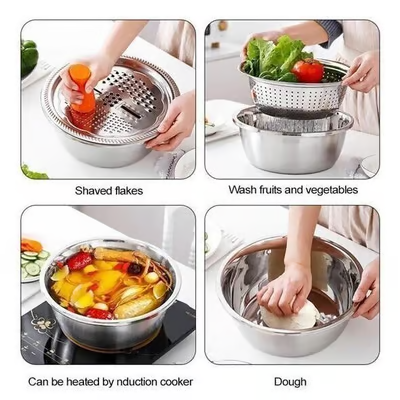 Germany Multifunctional Stainless Steel Basin For Kitchen And Outdoor Use