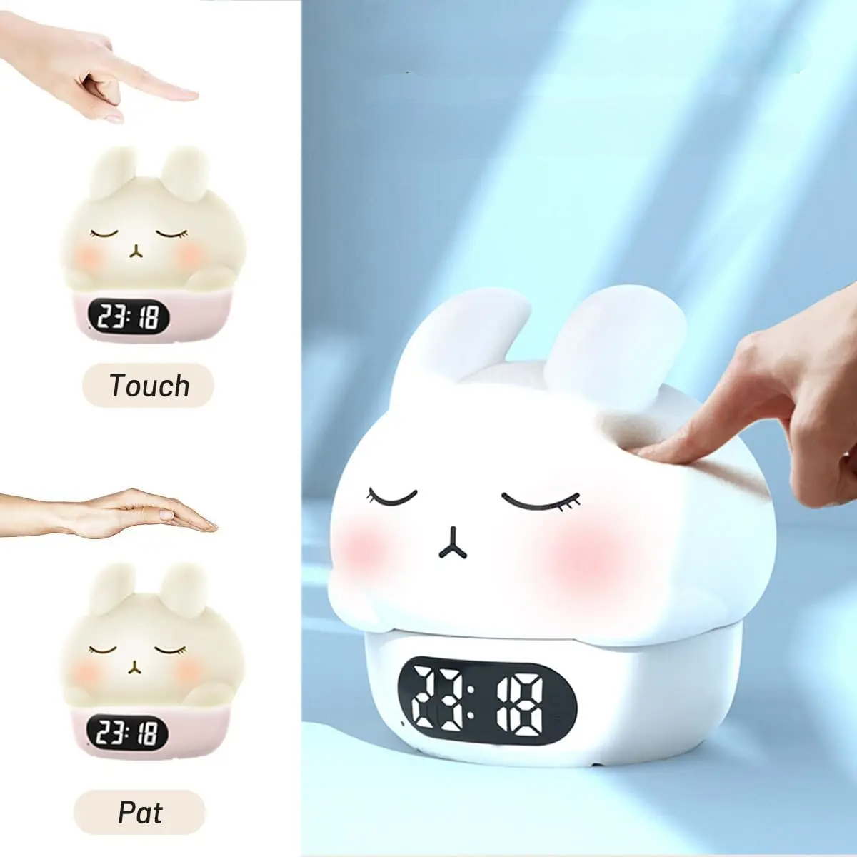 Digital Alarm Clock For Kids With Night Light Duck Or Bunny Design