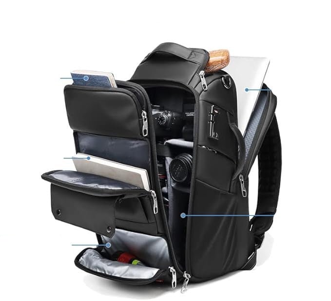 Large Capacity Camera Backpack With Laptop Compartment And Tripod Holder