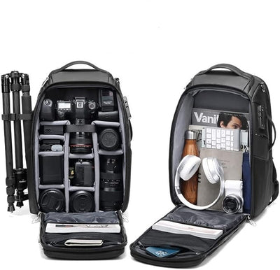 Large Capacity Camera Backpack With Laptop Compartment And Tripod Holder
