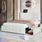 LED Bed Frame Queen Size Upholstered Platform Bed With Storage Drawers