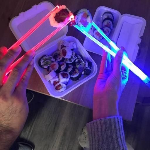 LED Chopsticks Lightsaber Style For Dining Kitchen Party Use
