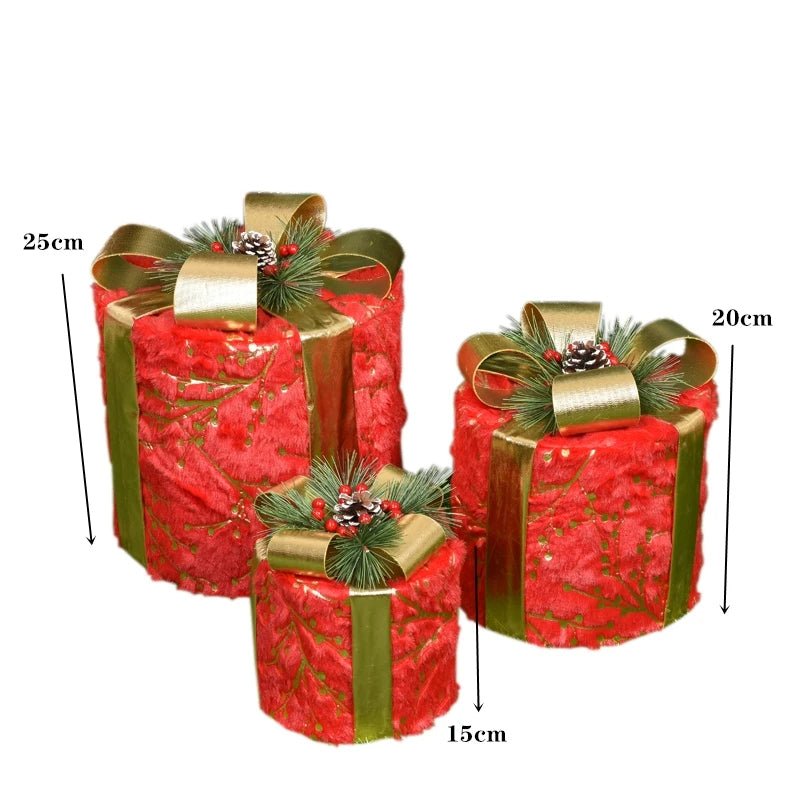LED Christmas Tree Decoration Snowman Fawn Gift Box Ornaments