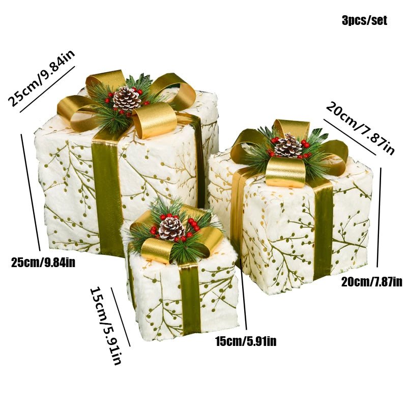 LED Christmas Tree Decoration Snowman Fawn Gift Box Ornaments