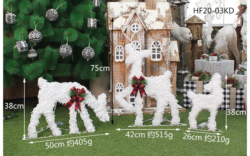 LED Christmas Tree Decoration Snowman Fawn Gift Box Ornaments