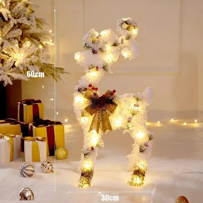 LED Christmas Tree Decoration Snowman Fawn Gift Box Ornaments