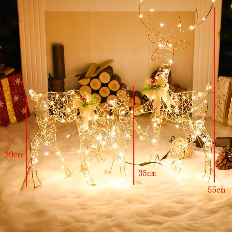 LED Christmas Tree Decoration Snowman Fawn Gift Box Ornaments