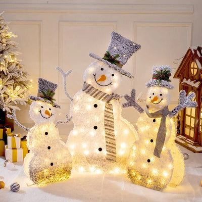 LED Christmas Tree Decoration Snowman Fawn Gift Box Ornaments