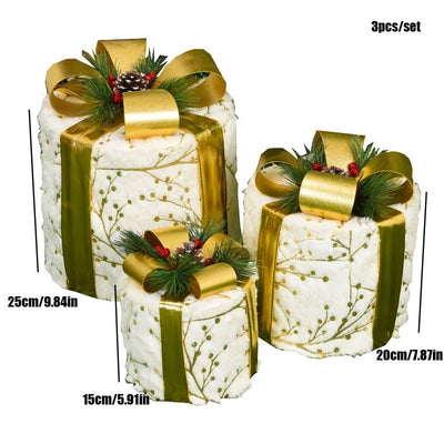 LED Christmas Tree Decoration Snowman Fawn Gift Box Ornaments