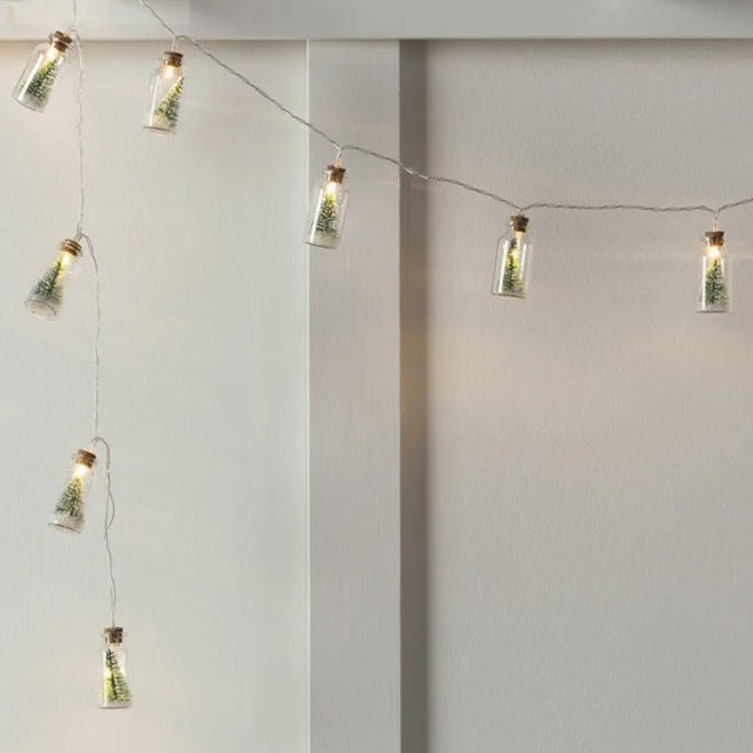 LED Christmas Tree String Lights Battery Operated Glass Jar Fairy Lights