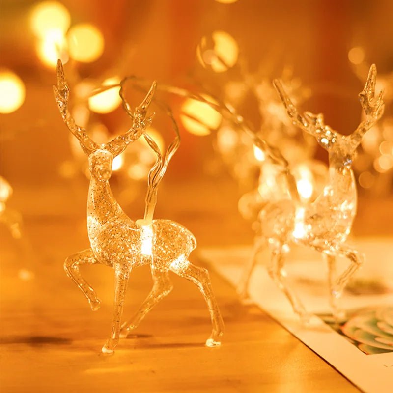 LED Deer Fairy Lights Battery Powered Christmas String Lights Decor