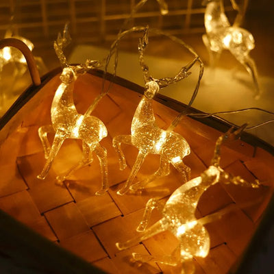 LED Deer Fairy Lights Battery Powered Christmas String Lights Decor