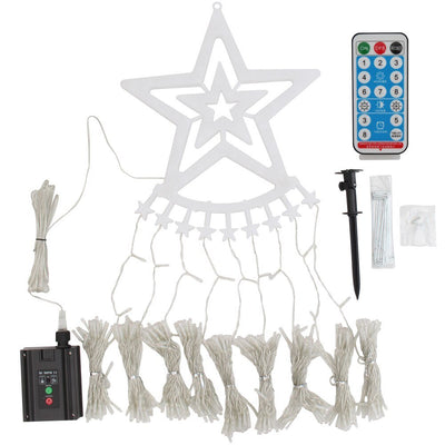 LED Christmas Tree Light Five-Pointed Star Waterfall Outdoor Yard Decor