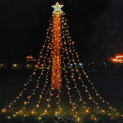 LED Christmas Tree Light Five-Pointed Star Waterfall Outdoor Yard Decor
