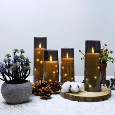 LED Flameless Candles Battery Powered Acrylic Lights For Holiday Décor