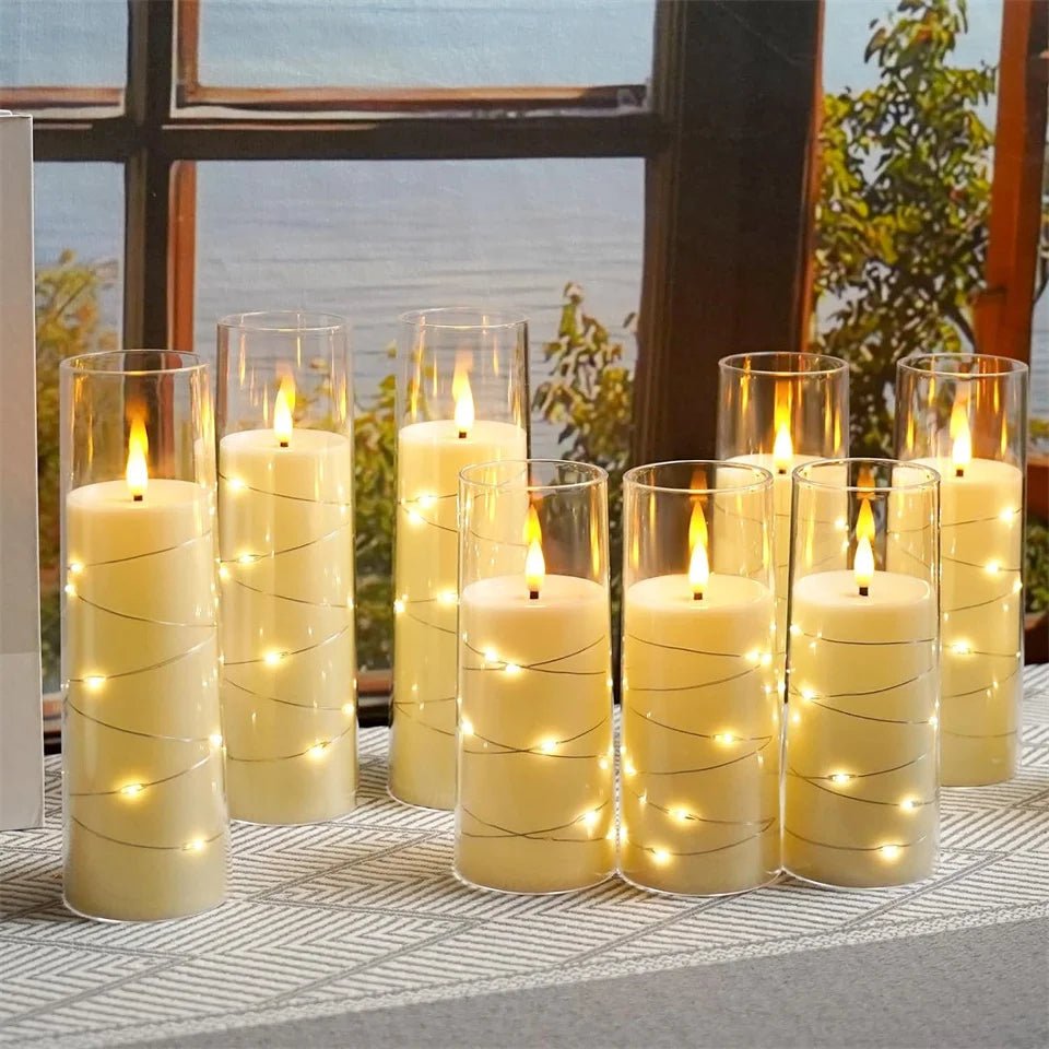 LED Flameless Candles Battery Powered Acrylic Lights For Holiday Décor