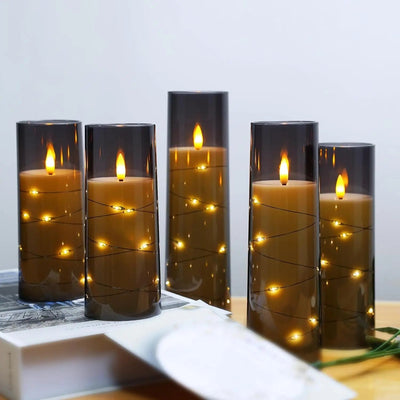 LED Flameless Candles Battery Powered Acrylic Lights For Holiday Décor