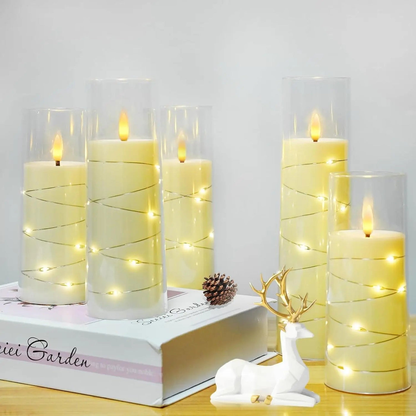 LED Flameless Candles Battery Powered Acrylic Lights For Holiday Décor