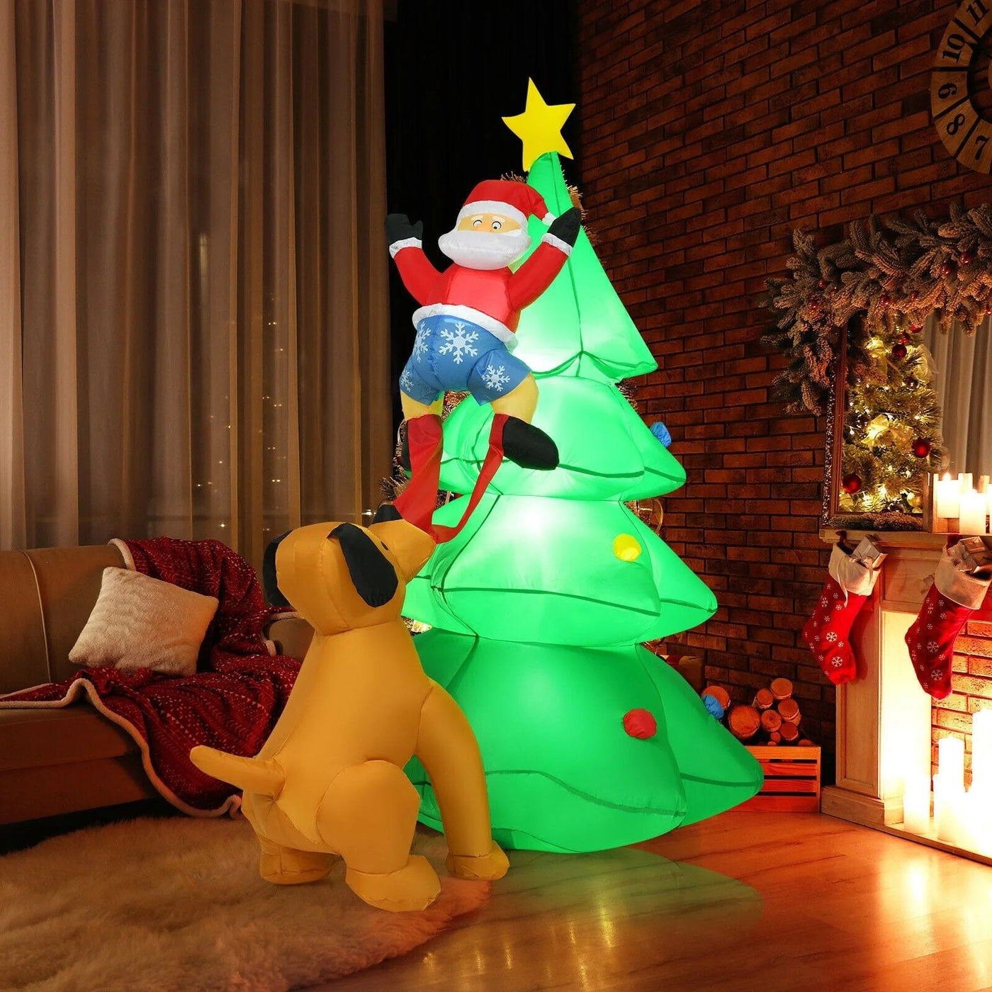 LED Inflatable Christmas Tree With Bright LED Lights And Fan