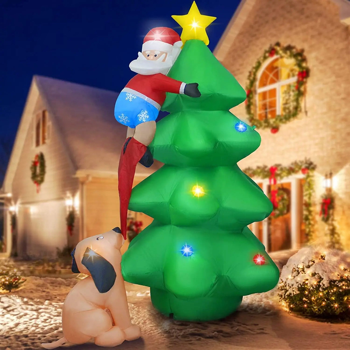 LED Inflatable Christmas Tree With Bright LED Lights And Fan