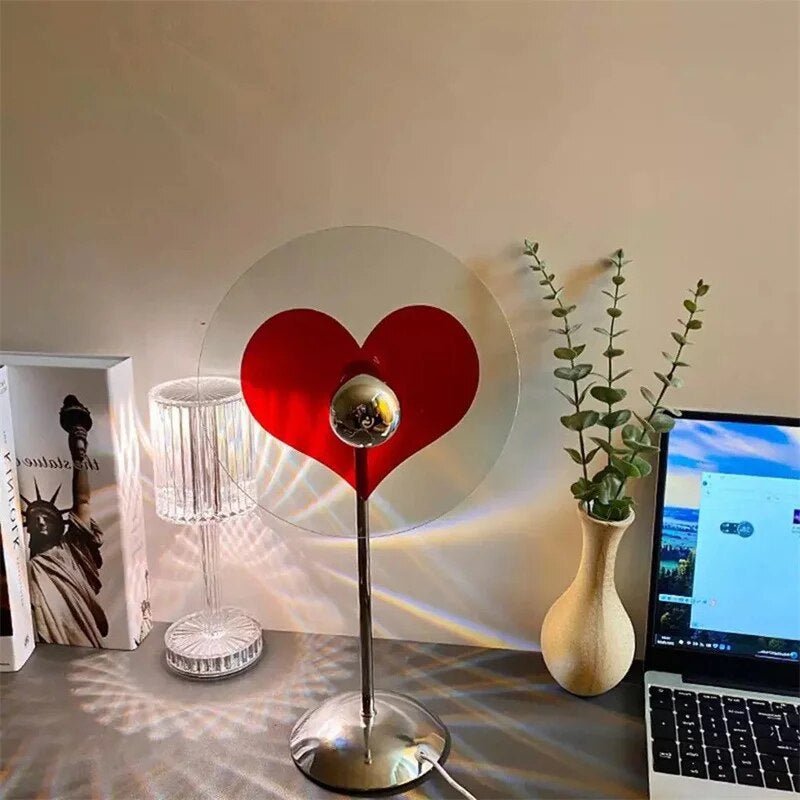 LED Love Heart Shape Projector Light Romantic Rainbow Night Lamp