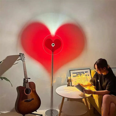 LED Love Heart Shape Projector Light Romantic Rainbow Night Lamp