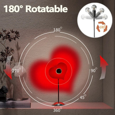 LED Love Heart Shape Projector Light Romantic Rainbow Night Lamp