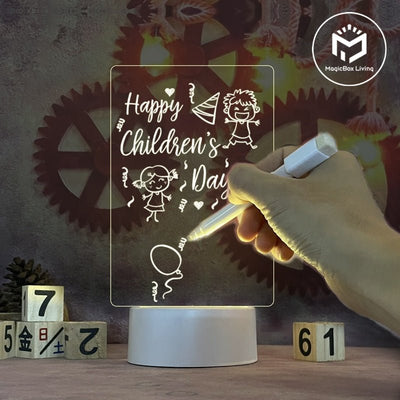 LED Note Board Night Lamp Creative Message Light For Bedroom Decor
