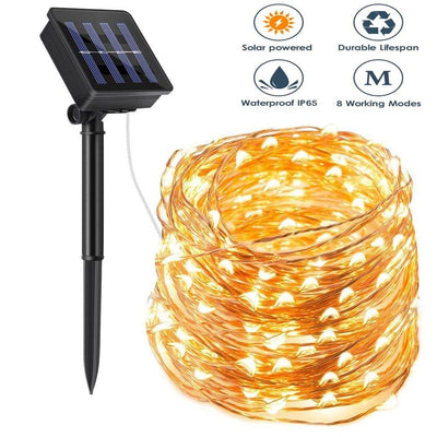 Solar Powered LED String Lights Outdoor Waterproof Fairy Lights