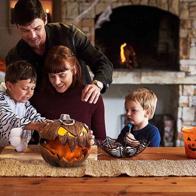 LED Pumpkin Lantern Talking Jack-O-Lantern Halloween Indoor Decor Light