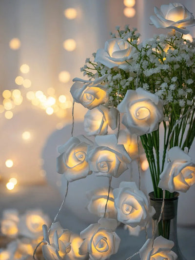LED Rose Flower String Lights USB Battery Powered Wedding Party Decor