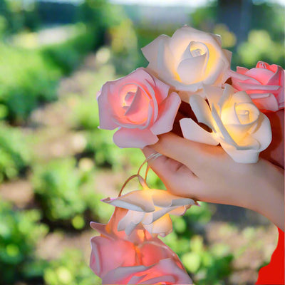 LED Rose Flower String Lights USB Battery Powered Wedding Party Decor