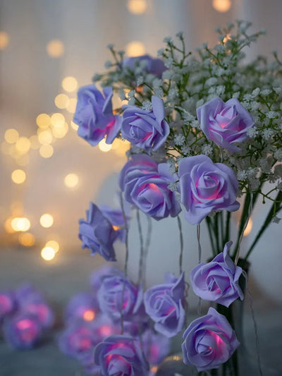 LED Rose Flower String Lights USB Battery Powered Wedding Party Decor